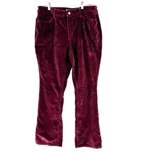 Sonoma Bootcut Corduroy Pants Women's 16 Burgundy Wine High Rise Stretch Winter